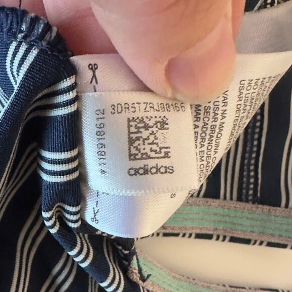 Adidas Golf Men’s Striped Polo Shirt Size 2XL Performance Activewear Blue White - Picture 10 of 10